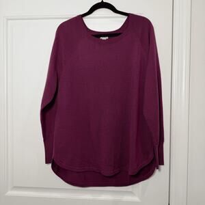 L.L. Bean Womens 100% Merino Wool Purple Cozy Sweater size XL
